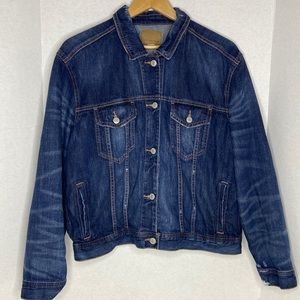 American Eagle Distressed dark blue denim jacket size extra large